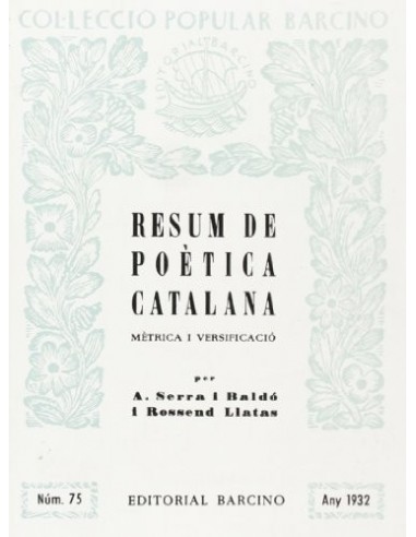 RESUM DE POÈTICA CATALANA Mètrica i...