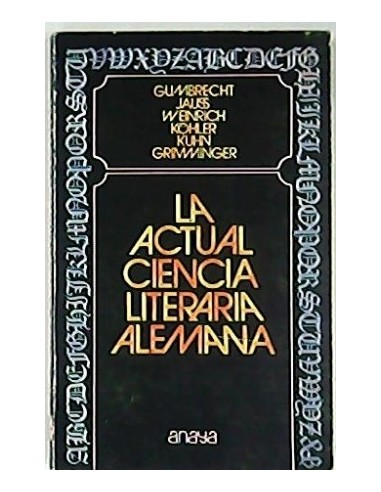 LA ACTUAL CIENCIA LITERARIA ALEMANA
