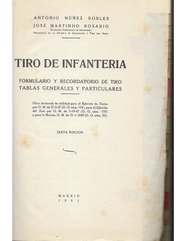 TIRO DE INFANTERÍA Formulario y...