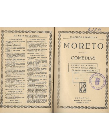 TEATRO DE MORETO COMEDIAS Primero es...