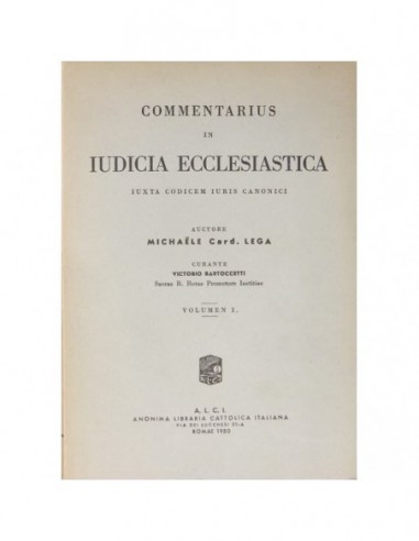 COMMENTARIUS IN IUDICIA ECCLESIASTICA...