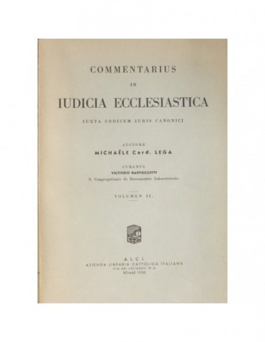COMMENTARIUS IN IUDICIA ECCLESIASTICA...