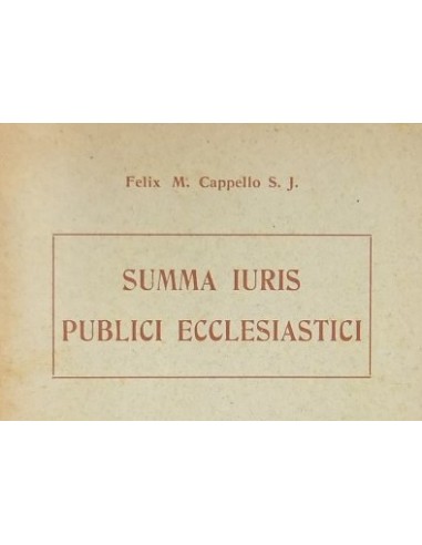 SUMMA IURIS PUBLICI ECCLESIASTICI...