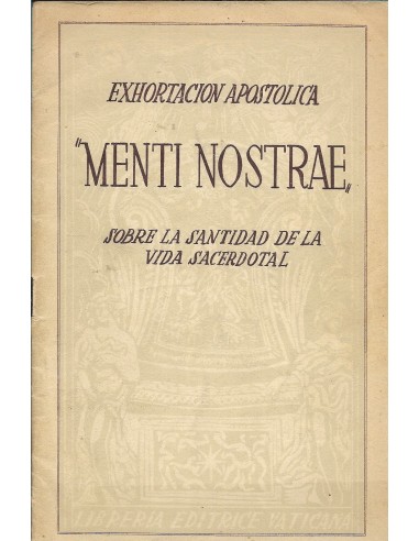 Exhortación apostólica MENTI NOSTRAE...