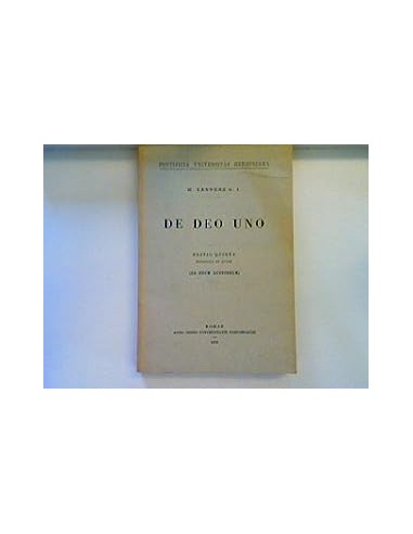 DE DEO UNO Editio quinta Recognita et...