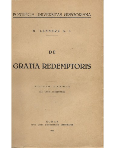 DE GRATIA REDEMPTORIS Editio tertia