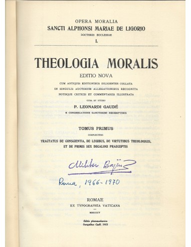 THEOLOGIA MORALIS Editio nova I