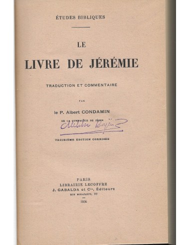 LE LIVRE DE JÉRÉMIE
