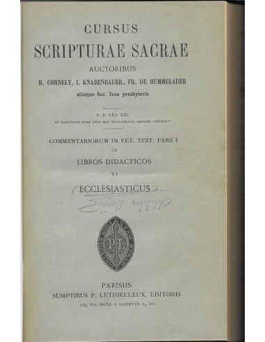 COMMENTARIORUM IN VET. TEST. PARS I...