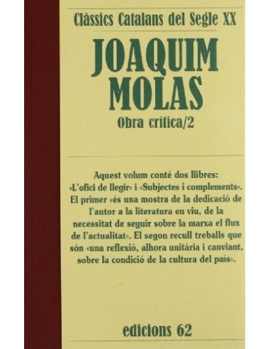 OBRA CRÍTICA 2 L'OFICI DE LLEGIR i...