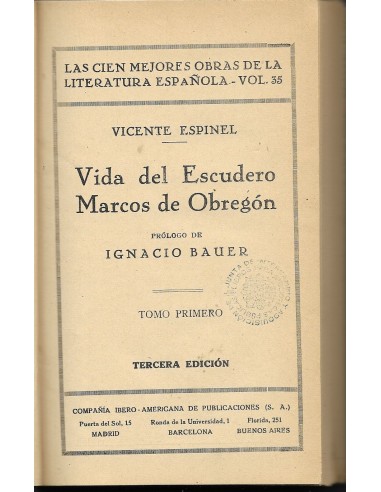 VIDA DEL ESCUDERO MARCOS DE OBREGÓN I...
